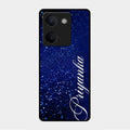 Glitter Customize Glass Case Cover Blue For Vivo Y300 Plus 5G