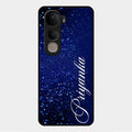 Glitter Customize Glass Case Cover Blue For Vivo Y400 5G