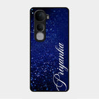 Glitter Customize Glass Case Cover Blue For Vivo Y400 Pro 5G