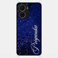 Glitter Customize Glass Case Cover Blue For Vivo Y56 5G