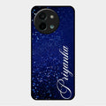 Glitter Customize Glass Case Cover Blue For Vivo Y58 5G