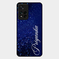 Glitter Customize Glass Case Cover Blue For Xiaomi 11I 5G