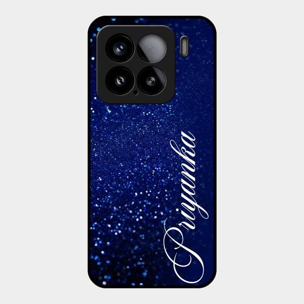 Glitter Customize Glass Case Cover Blue For Xiaomi 15 5G