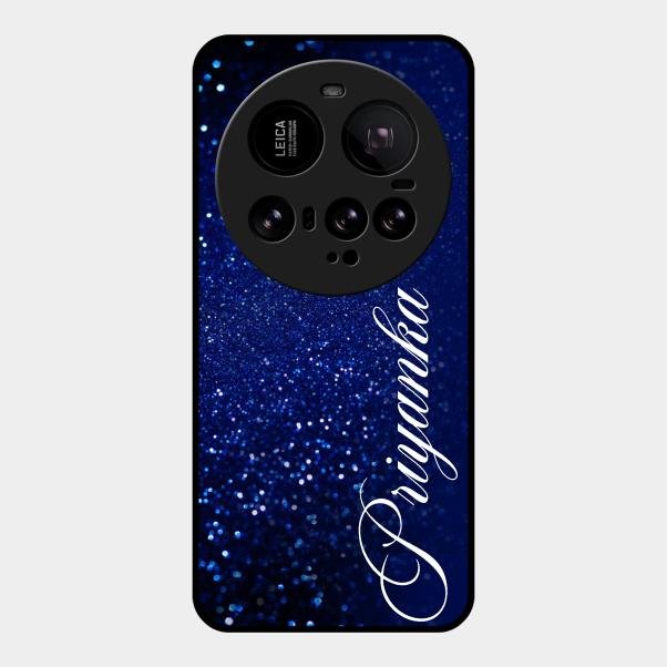 Glitter Customize Glass Case Cover Blue For Xiaomi 15 Ultra 5G