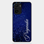 Glitter Customize Glass Case Cover Blue For Xiaomi Mi 11X 5G