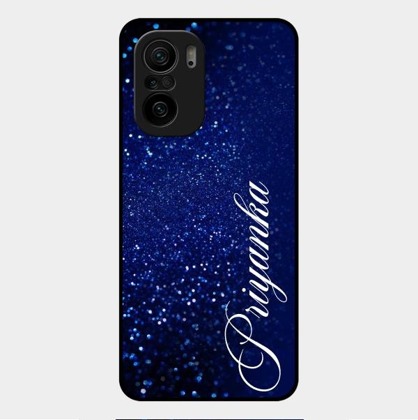 Glitter Customize Glass Case Cover Blue For Xiaomi Mi 11X 5G