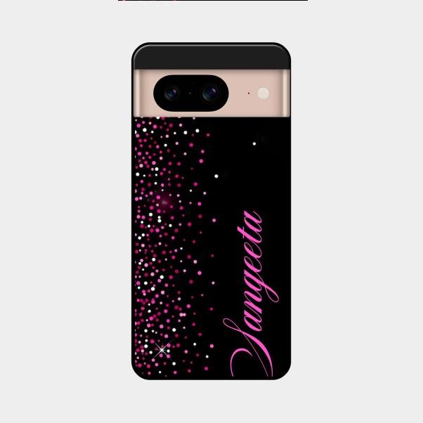 Glitter Customize Glass Case Cover Pink For Google Pixel 8 5G