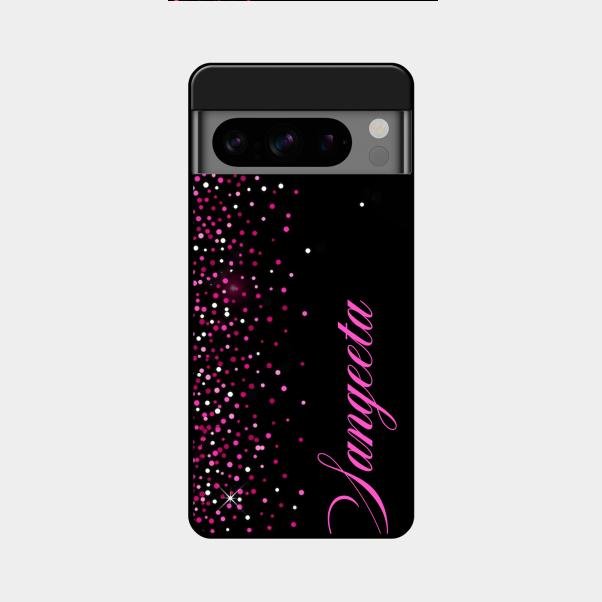 Glitter Customize Glass Case Cover Pink For Google Pixel 8 Pro 5G