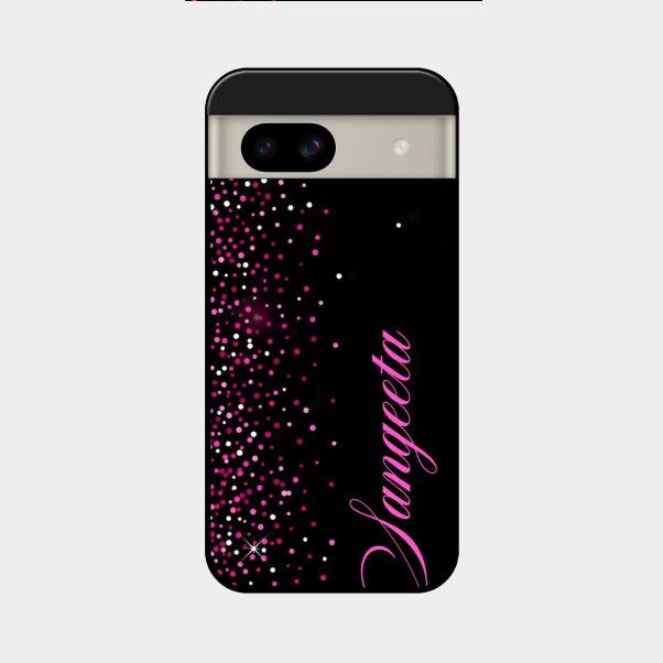 Glitter Customize Glass Case Cover Pink For Google Pixel 8A 5G