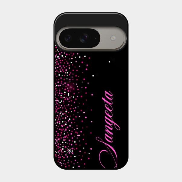 Glitter Customize Glass Case Cover Pink For Google Pixel 9 5G