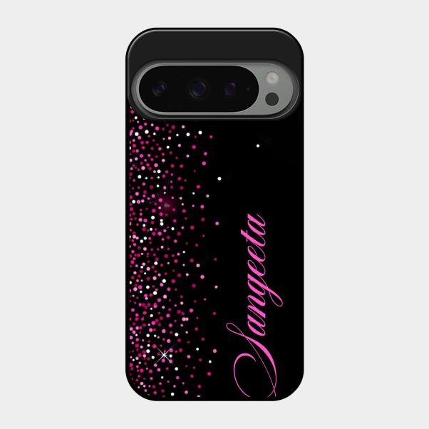 Glitter Customize Glass Case Cover Pink For Google Pixel 9 Pro 5G