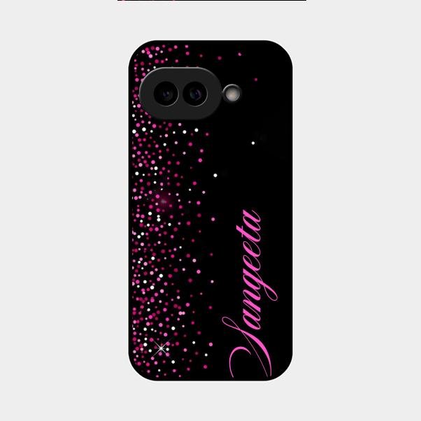 Glitter Customize Glass Case Cover Pink For Google Pixel 9A 5G