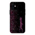 Glitter Customize Glass Case Cover Pink For iPhone 12 mini