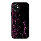 Glitter Customize Glass Case Cover Pink For iPhone 12