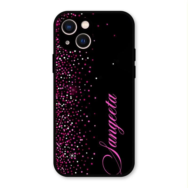 Glitter Customize Glass Case Cover Pink For iPhone 13