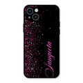 Glitter Customize Glass Case Cover Pink For iPhone 14 Plus