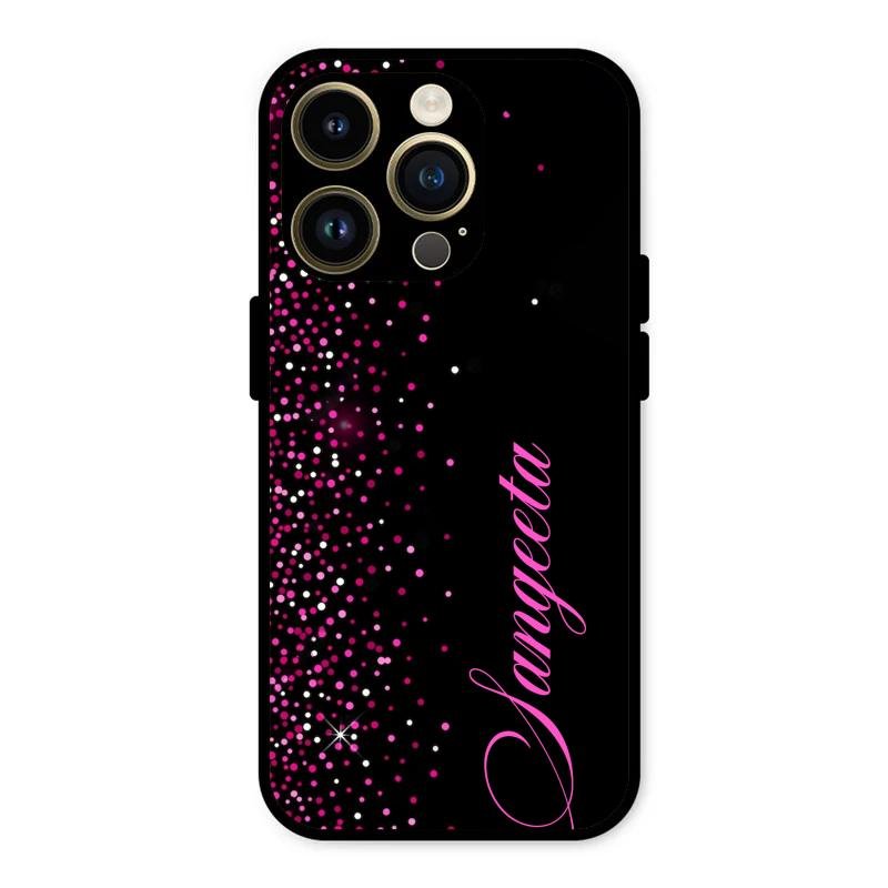 Glitter Customize Glass Case Cover Pink For iPhone 14 Pro Max