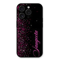 Glitter Customize Glass Case Cover Pink For iPhone 15 Pro Max