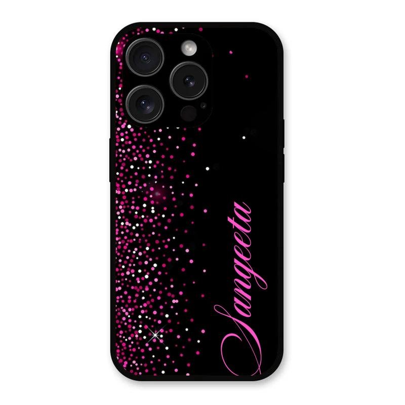 Glitter Customize Glass Case Cover Pink For iPhone 15 Pro Max
