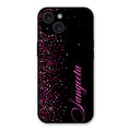 Glitter Customize Glass Case Cover Pink For iPhone 15