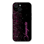 Glitter Customize Glass Case Cover Pink For iPhone 15