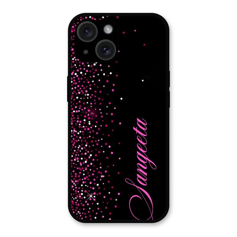 Glitter Customize Glass Case Cover Pink For iPhone 15