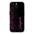 Glitter Customize Glass Case Cover Pink For iPhone 16 Pro Max
