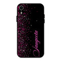 Glitter Customize Glass Case Cover Pink For iPhone XR
