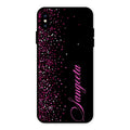 Glitter Customize Glass Case Cover Pink For iPhone XS Max