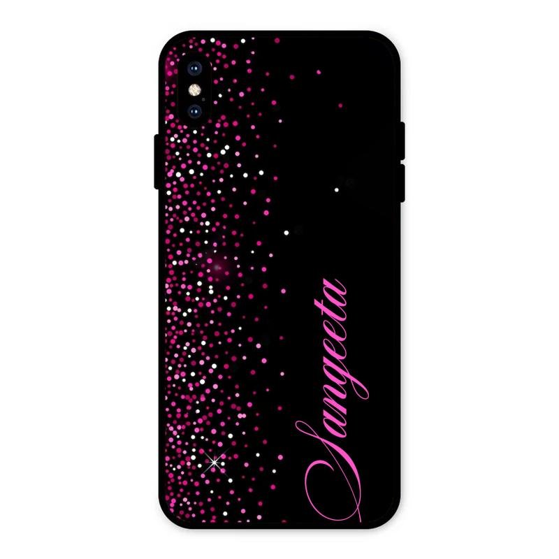 Glitter Customize Glass Case Cover Pink For iPhone XS Max