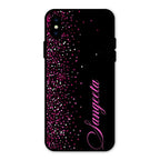 Glitter Customize Glass Case Cover Pink For iPhone XS