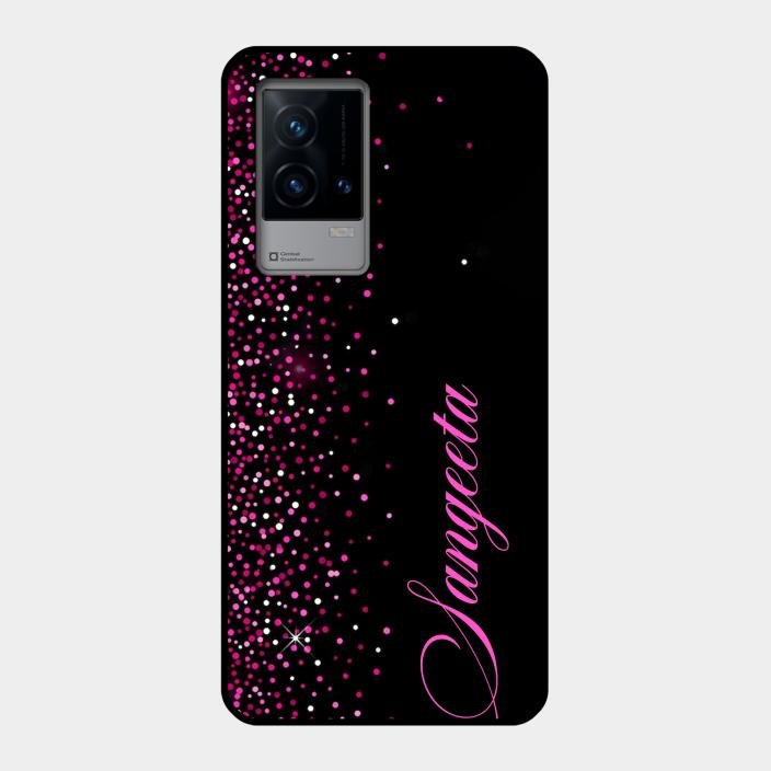 Glitter Customize Glass Case Cover Pink For Iqoo 9 5G