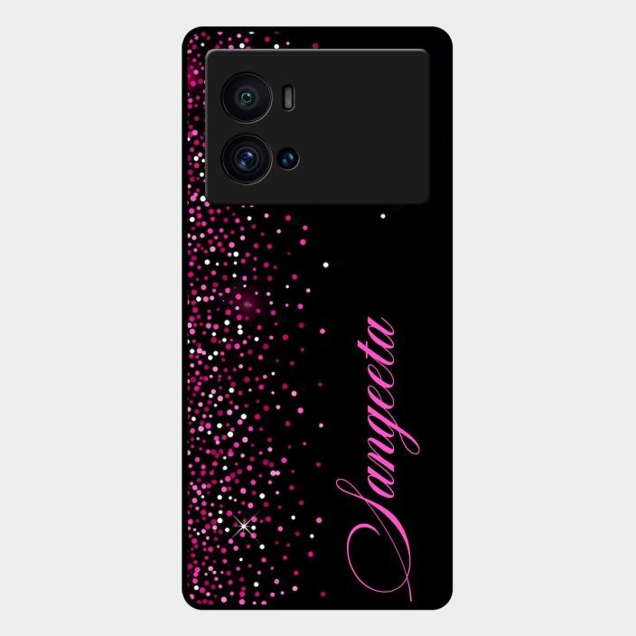 Glitter Customize Glass Case Cover Pink For Iqoo 9 Pro 5G