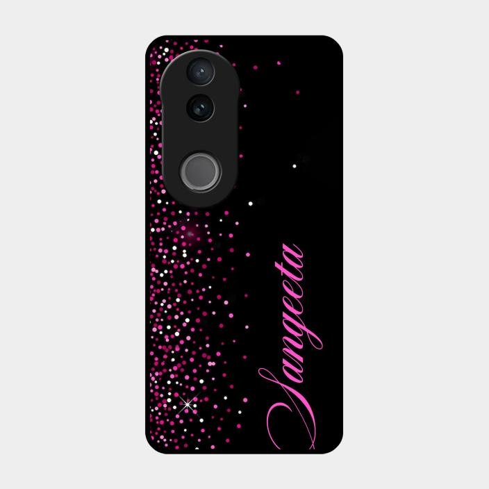 Glitter Customize Glass Case Cover Pink For Iqoo Z10R