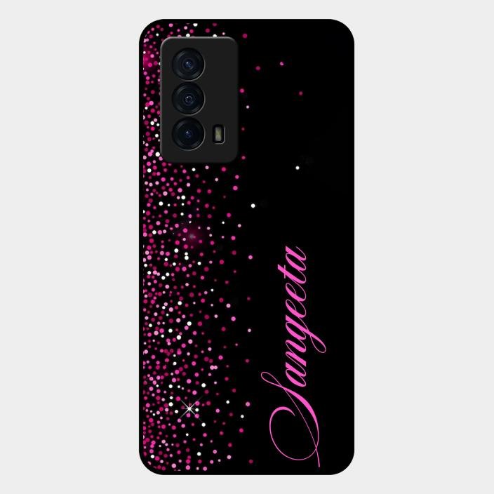 Glitter Customize Glass Case Cover Pink For Iqoo Z5 5G
