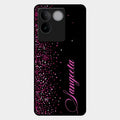 Glitter Customize Glass Case Cover Pink For Iqoo Z7 Pro 5G