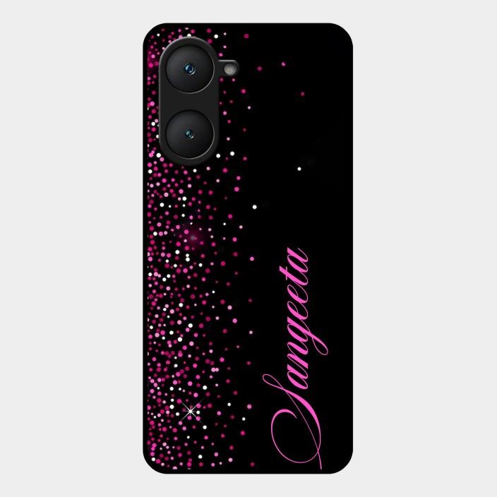 Glitter Customize Glass Case Cover Pink For Iqoo Z9 Lite 5G