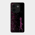 Glitter Customize Glass Case Cover Pink For Iqoo Z9S Pro 5G