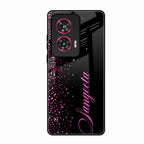 Glitter Customize Glass Case Cover Pink For Motorola Edge 50 Fusion 5G