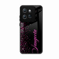Glitter Customize Glass Case Cover Pink For Motorola Edge 50