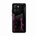 Glitter Customize Glass Case Cover Pink For Motorola Edge 50