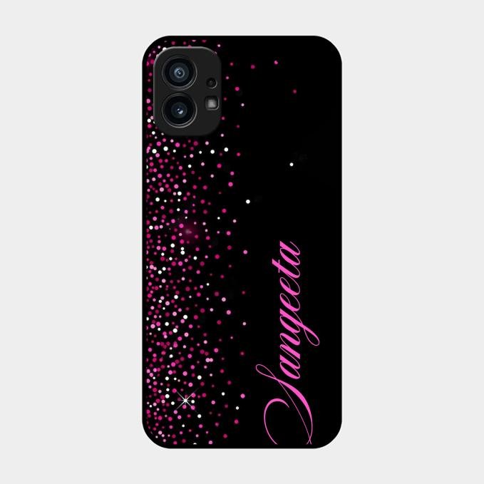 Glitter Customize Glass Case Cover Pink For Nothing Phone 1