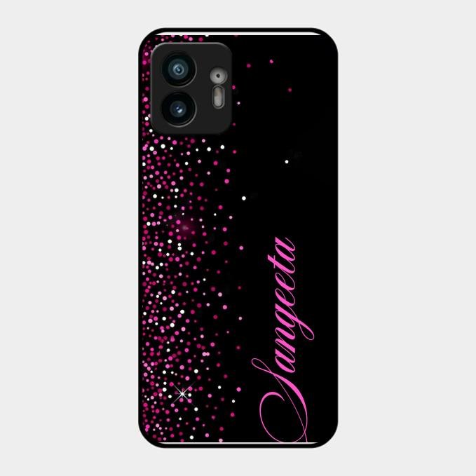 Glitter Customize Glass Case Cover Pink For Nothing Phone 2