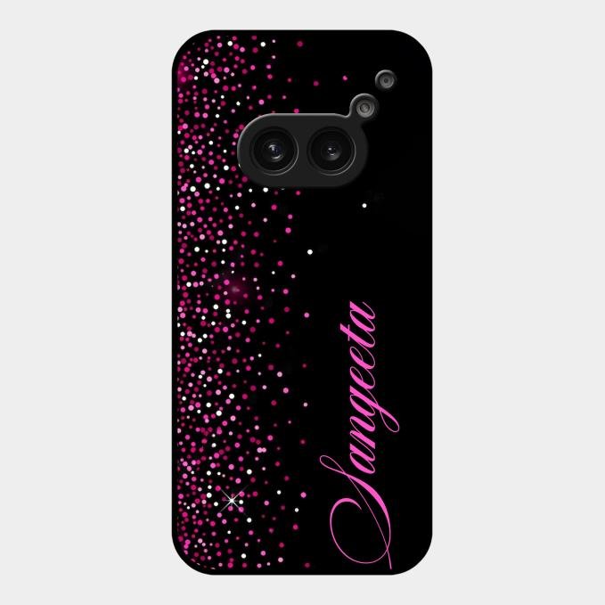 Glitter Customize Glass Case Cover Pink For Nothing Phone 2A 5G