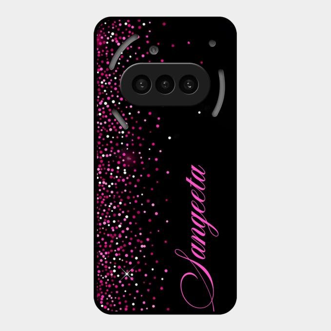 Glitter Customize Glass Case Cover Pink For Nothing Phone 3A 5G