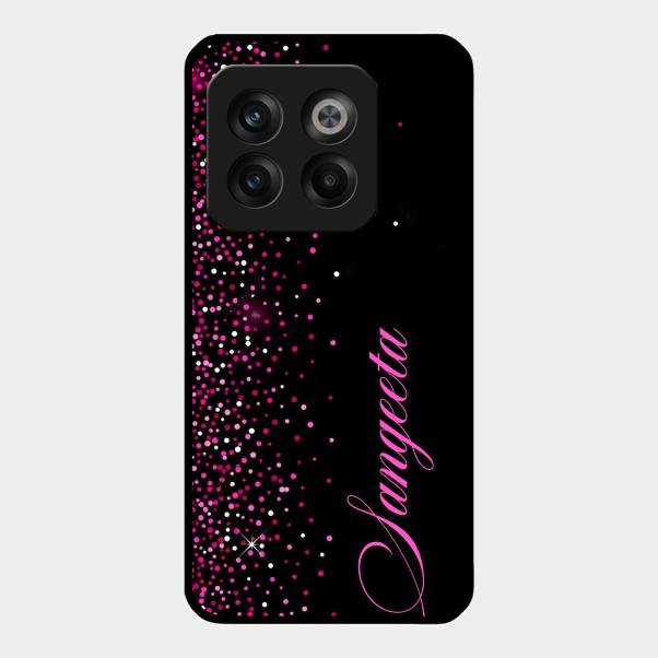 Glitter Customize Glass Case Cover Pink For Oneplus 10T 5G