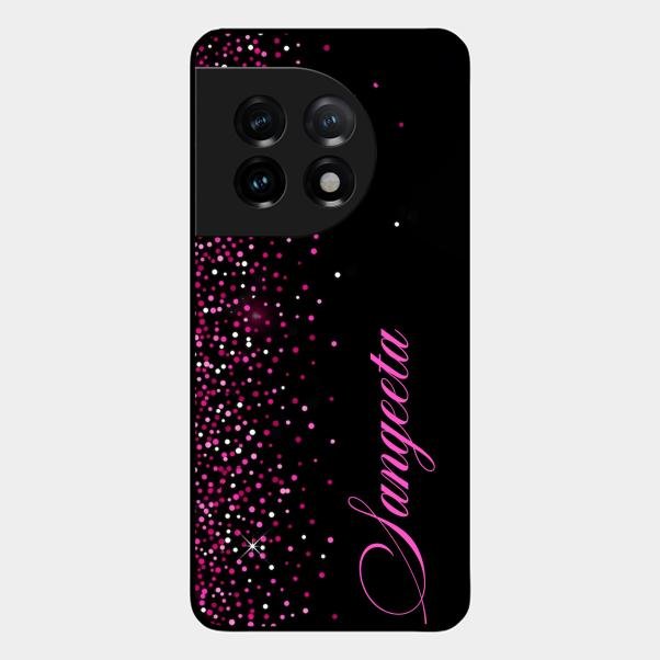 Glitter Customize Glass Case Cover Pink For Oneplus 11 5G