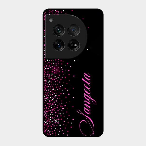 Glitter Customize Glass Case Cover Pink For Oneplus 12 5G