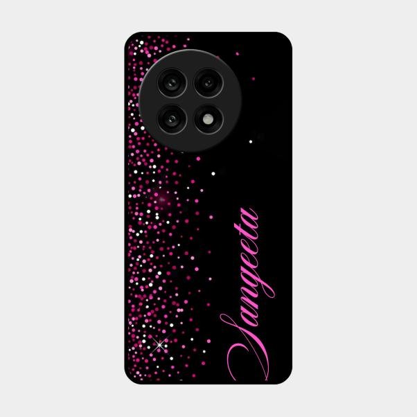 Glitter Customize Glass Case Cover Pink For Oneplus 13R 5G