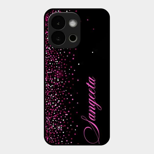Glitter Customize Glass Case Cover Pink For Oneplus 13S 5G